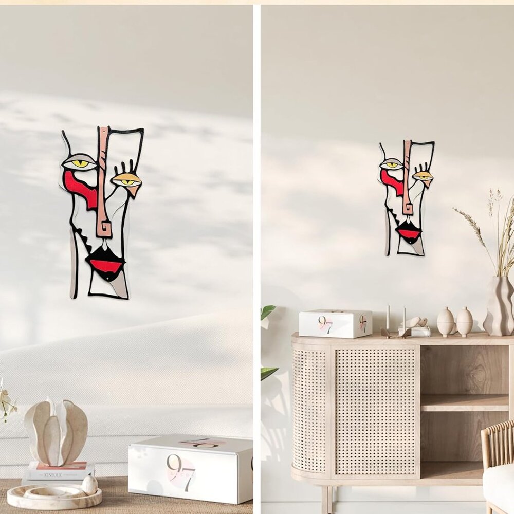 Metal Picasso Style Wall Art Decor Abstract Mid Century‎